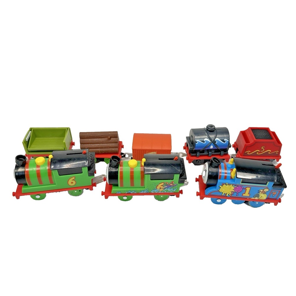 2021 Thomas The Train Motorized Tested Working Mattel Gullane 3 Engines 5 Cars